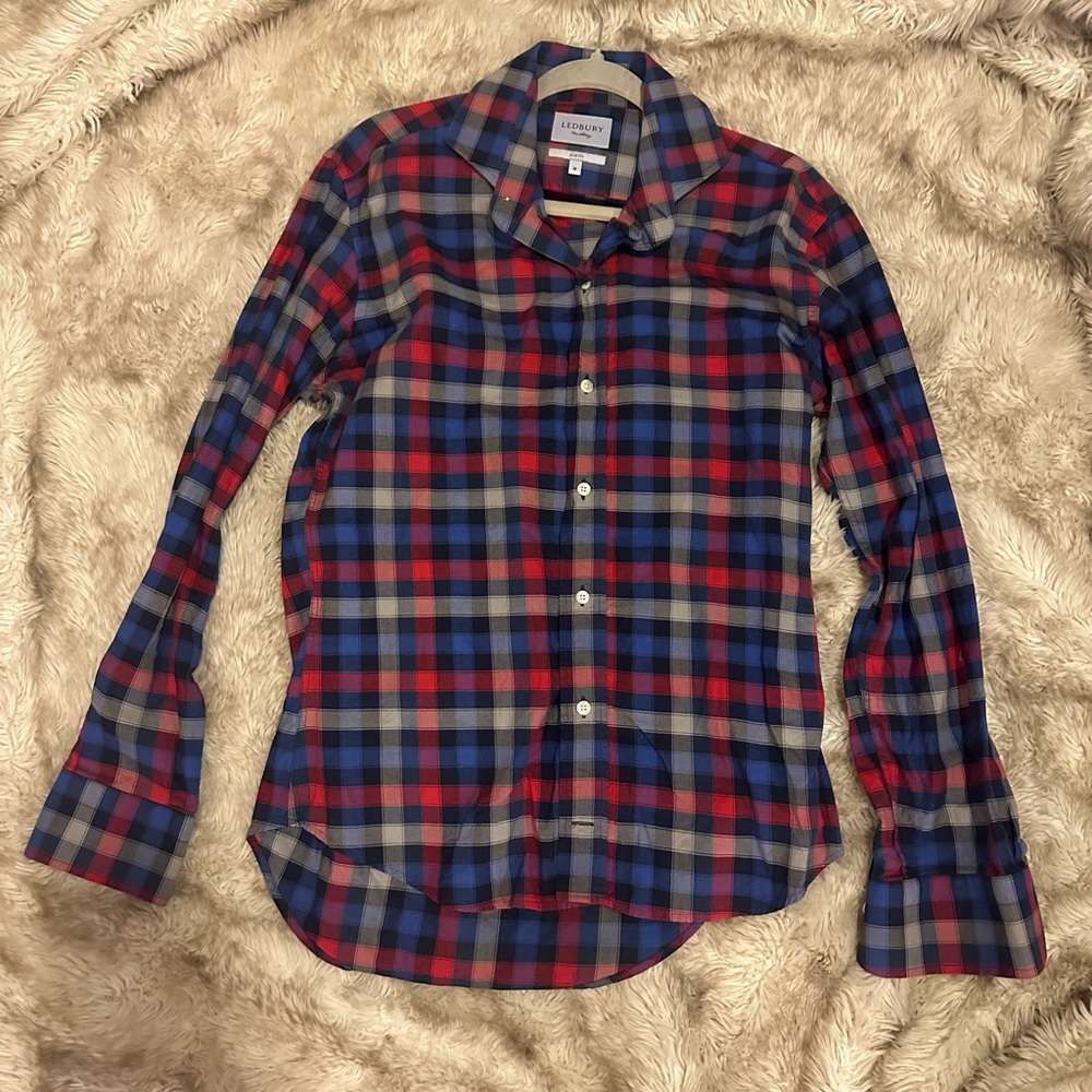 M Plaid Slim Fit Ledbury Button Down